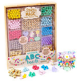 Story Magic Wooden ABC Bead Kit, Premium Wood Jewelry Making Kit, 350+ Wooden Beads & Charms for Beading Bracelets, Great for Playdates & Sleepovers, Story Magic