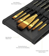 MyArtscape Supplies Paint Set - Gouache 12 x 12ml Paint Tubes with Pocket Paint Brush Set - 7 Artists' Paintbrushes - Set 1 MyArtscape