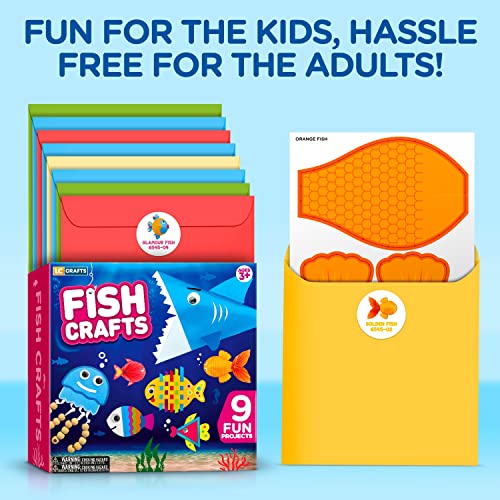 Arts and Craft Kit for Toddlers Ages 2, 3, 4, 5 Years - Craft 9 Fun Fish Characters LC Crafts