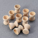 Kisangel 10pcs Unfinished Wood Easter Egg Stand Wooden Egg Cup Holders Easter Egg Holders for Diy Easter Decoration(Wooden Egg Tray) Kisangel