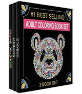 Adult Coloring Books Set - 3 for Grownups 120 Unique Animals, Scenery & Mandalas Designs. Adults Relaxation. Creatively Calm Studios