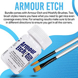 Armour Etch Glass Etching Cream - Starter 2.8oz Size - Bundled with Moshify Application Brushes Moshify