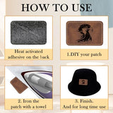 50 Pack Blank Leatherette Hat Patch with Adhesive, Rectangle Laserable Leatherette Patch, Faux Leather Patches for Hats Custom Fabric Repair Sew GrliTra