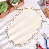 PH PandaHall Wooden Basket Bottom, 11.8 x 7.6 Inch Oval Wooden Base Shaper Blank Crochet Base for Thick Yarn DIY Knitting Basket Weaving Supplies PH PandaHall