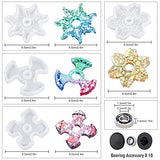 4PCS Fidget Spinner Epoxy Resin Silicone Plaster Mold Kit, Anti-Stress Fidget Toy with 10PCS Bearings, 20 PCS Bearing Caps Mounting Cover for Kids NiArt