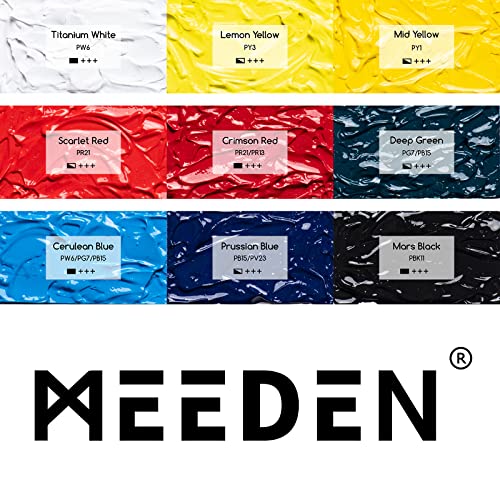 MEEDEN Professional Acrylic Paint Set, Artist Grade Acrylic Paint Tubes, Heavy Body Acrylic Paints for Adults, Art Supplies for Canvas Painting, 2 MEEDEN