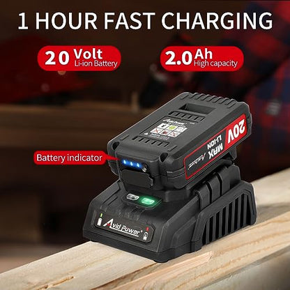 AVID POWER Drill Set Cordless 20V Electric Drill with Battery and Fast Charger, Variable Speed, 23+1 Torque Setting, 23pcs Accessories Drill Kit, - WoodArtSupply