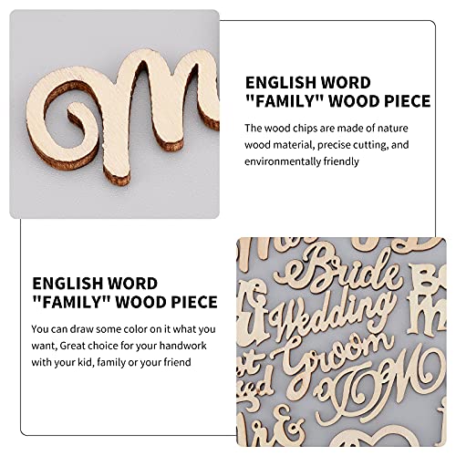 OLYCRAFT 130pcs Wooden Word Cutouts Wood Word Signs Unfinished Wood Cutouts for Arts Crafts DIY Decoration OLYCRAFT