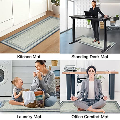 KIMODE Anti Fatigue Kitchen Mat 2PCS,Non-Skid Waterproof Kitchen Rugs,Farmhouse Kitchen Mat for Floor,Cushioned Comfort Foam Standing Mat for - WoodArtSupply