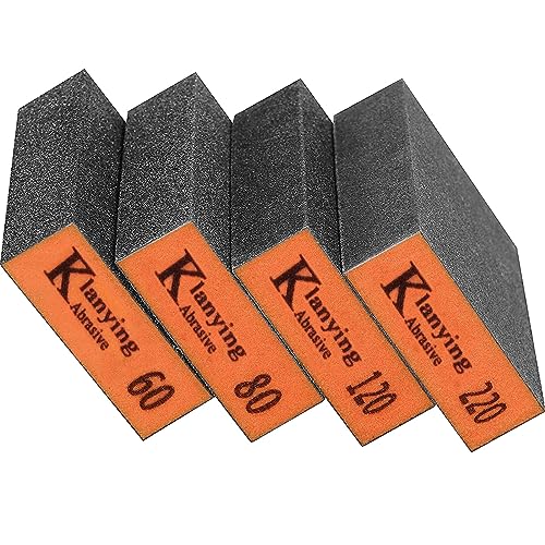 Sanding Sponge, 60-220 Grit Assortment Sanding Block, Wet and Dry Dual-use Sander Sponges for Drywall Metal, Sandpaper Sponge for Wood, Washable and Hubaow