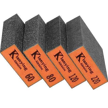 Sanding Sponge, 60-220 Grit Assortment Sanding Block, Wet and Dry Dual-use Sander Sponges for Drywall Metal, Sandpaper Sponge for Wood, Washable and Hubaow
