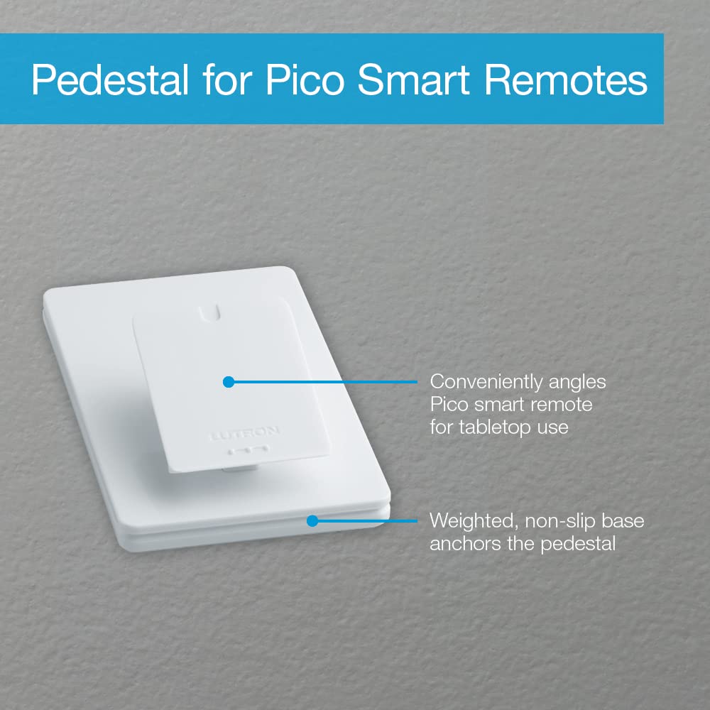 Lutron Caseta Wireless Pedestal for Pico Smart Remote, L-PED1-WH, White - WoodArtSupply