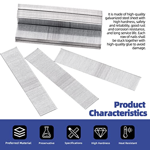 Glarks 5000Pcs 18 Gauge Galvanized 5/8 inch Brad Nails Straight Finishing Nails for Electric Pneumatic Brad Nailer Gun, Molding Cabinetry Building Glarks