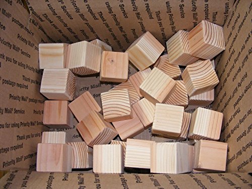 3-Inch Natural Unfinished Wood Blocks - Set of 96 (Ninety six) Wooden Cubes (Each is 3 Inches Square) Steve's Gift Shoppe