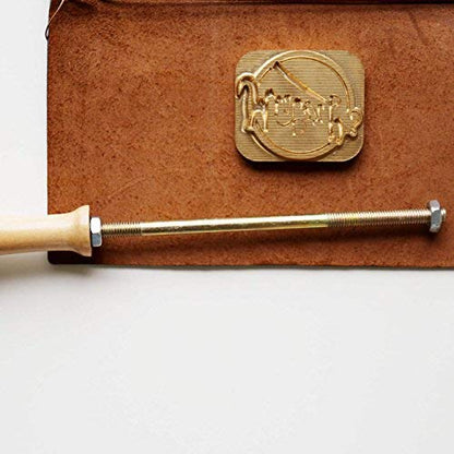 Custom Logo Wood Branding Iron,Durable Leather Branding Iron Stamp,BBQ Heat Stamp Including The Handle, Woodworking Design Design Stamp (1.5x1.5)