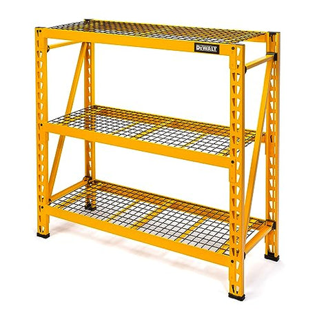 Dewalt 4-Foot Tall, 3 Shelf Steel Wire Deck Industrial Storage Rack, Adjustable for Custom Workshop/Garage Storage Solutions, Total Capacity: 4,500 DEWALT