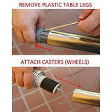 AmGood Stainless Steel Work Table Open Base & Wheels | Work Station | Metal Work Bench (Stainless Steel Work Table Open Base + Casters, 18" Long x AmGood