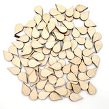 Artibetter 200PCS Drop Wooden Slices Unfinished Wood Pieces DIY Wood Embellishments Ornaments-15x10mm ARTIBETTER
