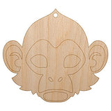 Capuchin Monkey Head Unfinished Craft Wood Holiday Christmas Tree DIY Pre-Drilled Ornament Sniggle Sloth