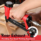 WORKPRO 7116 Pneumatic Staple Gun, 22 Gauge Upholstery Stapler with 1884pcs Staples 1/4"to 5/8", Air-Powered, Rear Exhaust, for Carpentry, WORKPRO