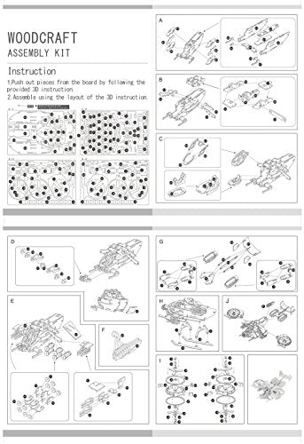 3D Wooden Puzzles Laser Engraving DIY Safe Assembly Constructor Kit Toy for Teens and Adults (Fighter) Wewinn