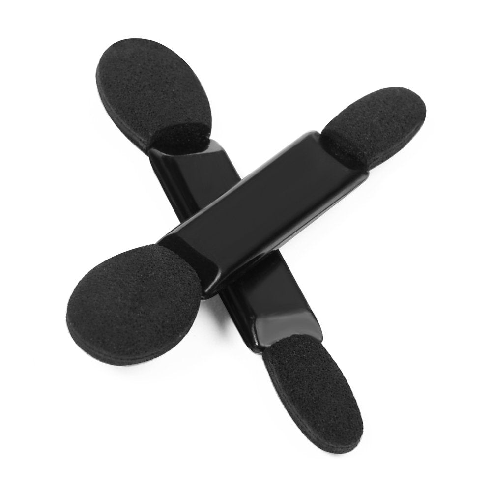 Deksias Disposable Dual Sided Eye Shadow Sponge Applicator Oval Tipped Eyeshadow Brushes Makeup Applicators (50PCS, black) Deksias