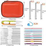IMZAY 54 Pcs Crochet Needles Set, Crochet Hooks Kit with Storage Case, Ergonomic Knitting Needles Blunt Needles Stitch Marker DIY Hand Knitting Craft IMZAY