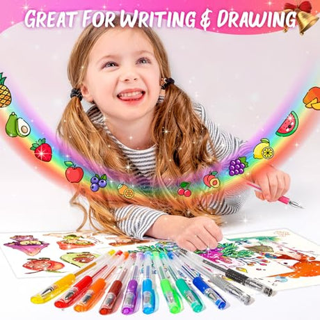Niutop 12-Color Scented Glitter Gel Pens for Kids, Fruity Scented Markers, Colored Pen Set Fun Pens, Cute School Supplies Stationary, Art Supplies, Niutop