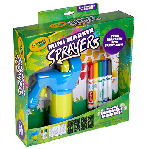 Crayola Mini Marker Sprayer, Marker Airbrush Kit, Gift for Kids, 7, 8, 9, 10 Crayola