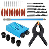 Pocket Hole Jig Dowel Drill Joinery Kit with Clip and Screwdriver Carpenters Wood Woodwork Guides Joint Angle Tool Carpentry Locator Craft DIY Auto-plaza