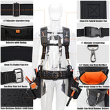 39Pockets Tool belts for men with suspenders, 4" Padded toolbelt, Tool belt with suspenders, Tool belt, Tool belt suspenders, Carpenter tool pouch, WELKINLAND