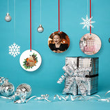 SAVITA Sublimation Blank Pendants, 10pcs 3.15inch Sublimation Ornament Blanks Ornaments MDF Sublimation Blanks Personalized Round Halloween Christmas SAVITA