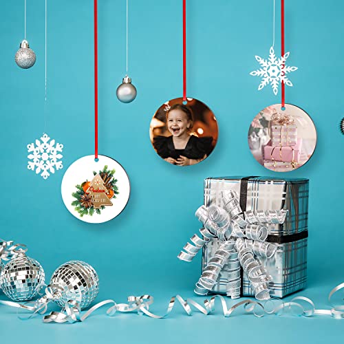 SAVITA 20pcs Sublimation Blank Pendants, 3.15inch in Diameter MDF Personalized Sublimation Pendant Round Blank Discs Halloween Christmas Ornaments SAVITA