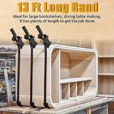 Feekoon 3 Packs Strap Clamps for Woodworking, Quick Release Band Clamps with 4 Corner Claws, Thick and Sturdy Belt Clamps, Adjustable Picture Frame Feekoon