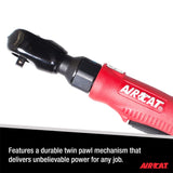 AIRCAT Pneumatic Tools 802: Composite Twin Pawl Ratchet Wrench 70 ft-lbs - 3/8-Inch AIRCAT