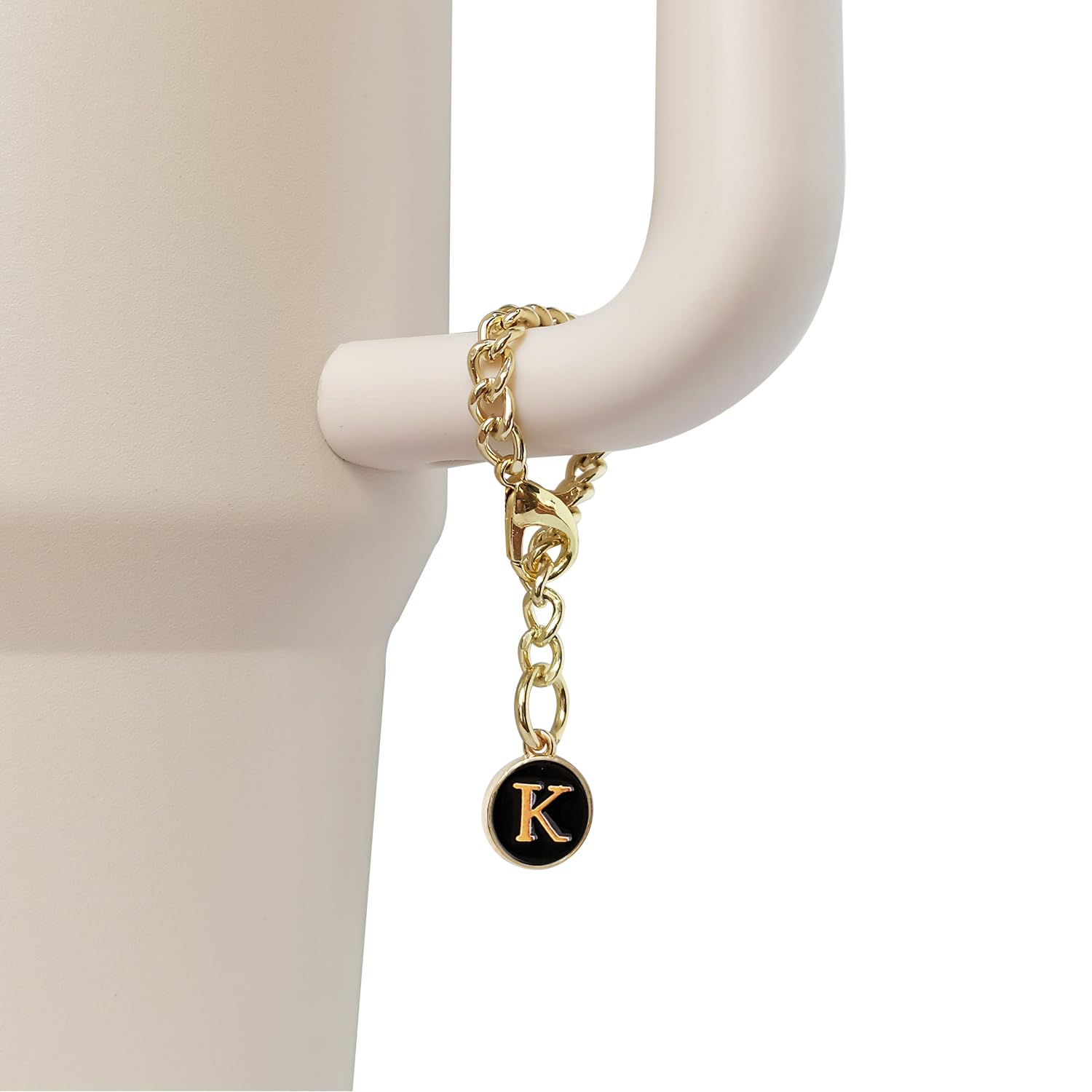 Wabogove Letter Charm Accessories for Stanley Cup 2PCS Initial Name ID Personalized Handle Charm for Stanley Tumbler (K) Wabogove