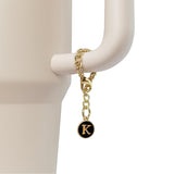 Wabogove Letter Charm Accessories for Stanley Cup 2PCS Initial Name ID Personalized Handle Charm for Stanley Tumbler (K) Wabogove