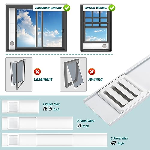 Daisypower Dryer Vent Window Kit, Adjustable Window Vent Kit with Outdoor Dryer Vent Cover,4 Inch Hood for Exhaust Ventilation - WoodArtSupply