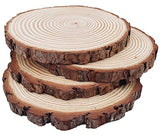Natural Round Discs Rustic Wood Slices 4 PCS 9-10 inch Unfinished Wood kit Circles Crafts Tree Slices with Bark Log Discs for DIY Arts and Wedding William Craft
