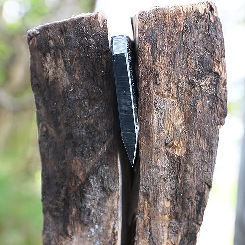 KAKURI Japanese NATA Small Hatchet Tool 5.3" [Double Bevel] Made in Japan, Japanese Wood Splitting Axe for Firewood KAKURI