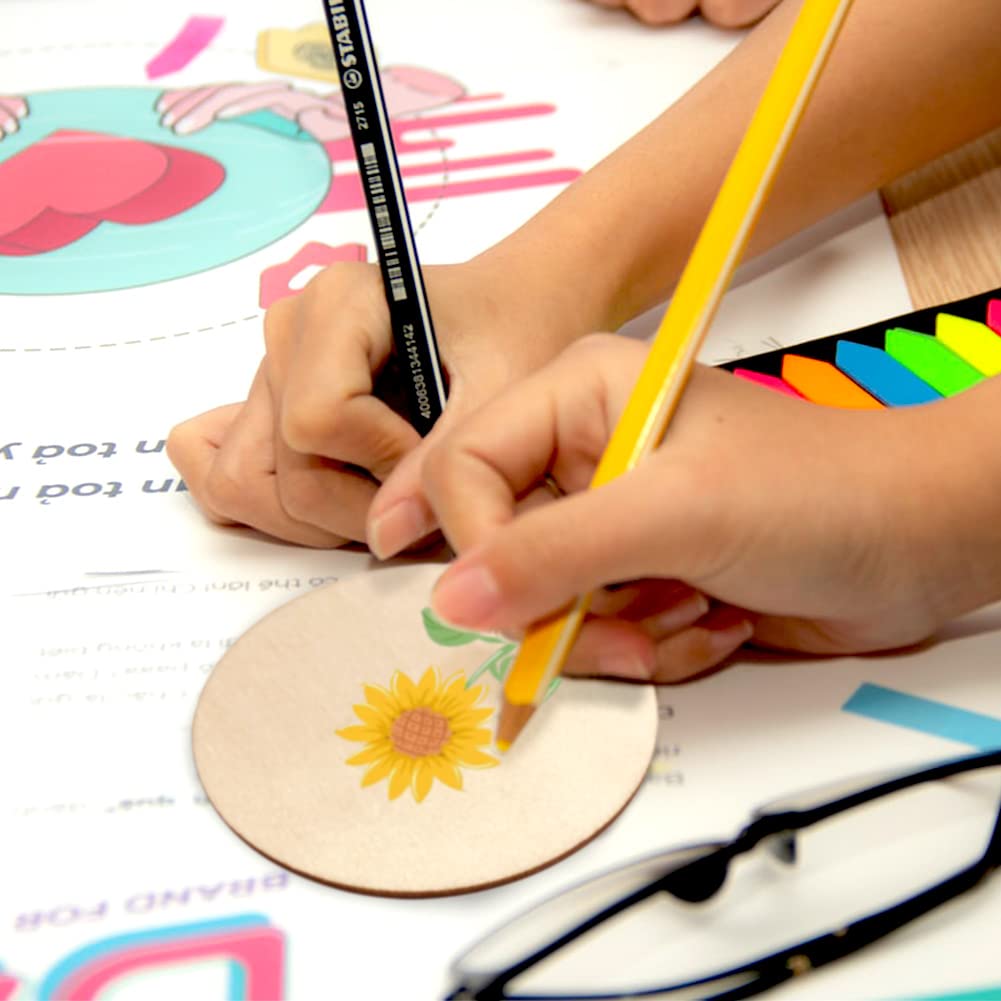 80pcs Unfinished Wood Circle 3 Inch Wooden Circles for Crafts for Wooden Coasters, DIY Crafts and Home Decoration Blank Wood Slices Children and ingsi