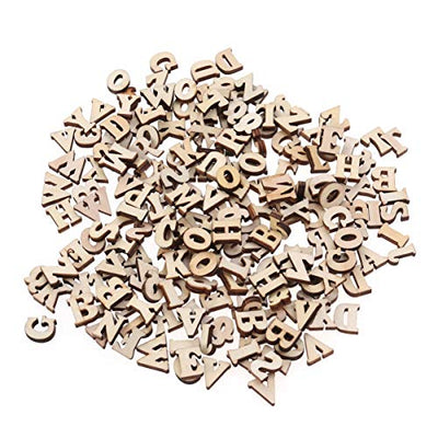 EXCEART 200pcs 15mm Wood Alphabet Letters for DIY Craft Natural A-Z Wood Pieces Unfinished Wood Slice Shapes for DIY Craft