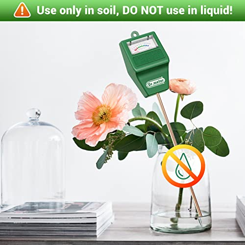 Dr.meter Soil Moisture Meter Tester for Plants, Long Probe Hygrometer Moisture Sensor for Houseplants Indoor Outdoor Garden Lawn Use - Plant Water Dr.meter