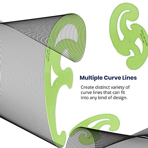 Pacific Arc French Curve Set, 3 Shapes, Clear Curve Ruler, Drafting Tools, Drawing Tools, Woodworking Tools, Comic Template Tool Pacific Arc