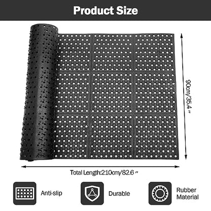 jxgzyy 83x35 Commercial Anti-Fatigue Drainage Rubber Matting Non-Slip Rubber Drainage Mat Commercial Kitchen Floor Mat Rubber Mat with Holes for Wet