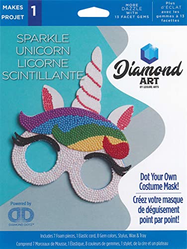 DIAMOND ART BY LEISURE ARTS Costume Foam Mask Unicorn, Beginner Diamond Painting Kits for Adults, Diamond Art for Adults, Diamond Art Kit, Diamond - WoodArtSupply