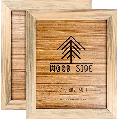 Rustic Wooden Picture Frame 8x10 - Unfinished Natural Barnwood Set of 2-100% Eco Solid Wood for Wall Mounting and Tabletop Photo Frames - WoodArtSupply