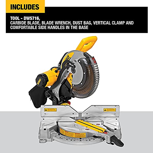 DEWALT Miter Saw, Double-Bevel, Compound, 12-Inch, 15-Amp (DWS716) DEWALT