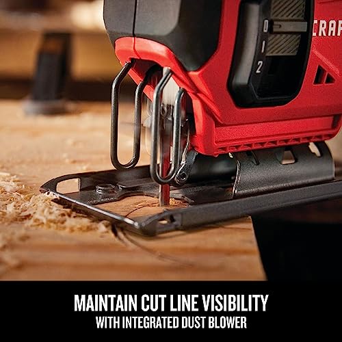 CRAFTSMAN V20 Cordless Jig Saw, 3 Orbital Settings, Up to 2,500 SPM, Bare Tool Only (CMCS600B) - WoodArtSupply