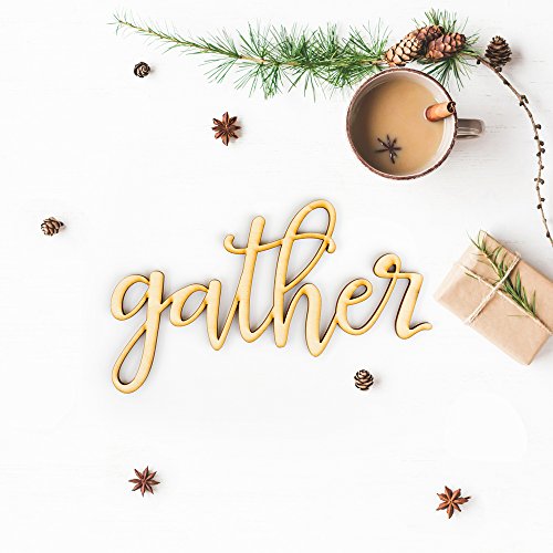 Gather Wood Sign Home Décor Wall Art Unfinished 24" x 15" Woodums